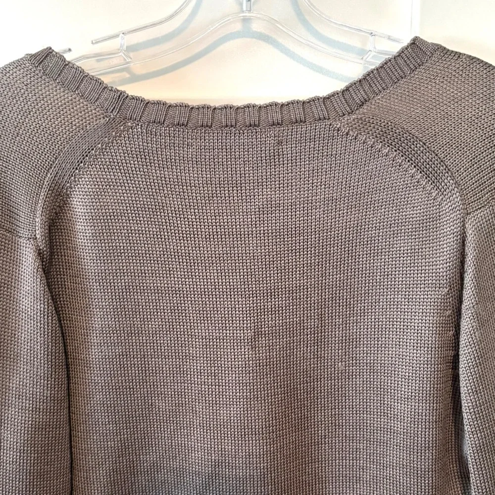 The Works Saks Fifth Avenue Grey Vintage Luster Silk Cardigan‎ in Size L